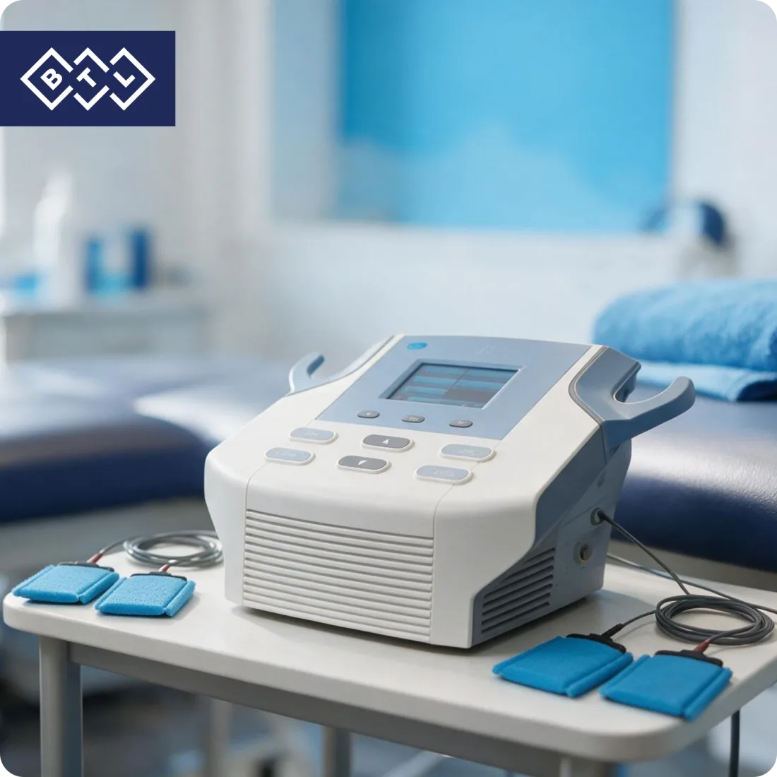 Equipo de electroterapia BTL en cabina de FisioPro